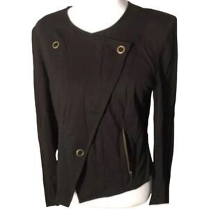 Cabi Black Asymmetrical Moto Jacket Size M
